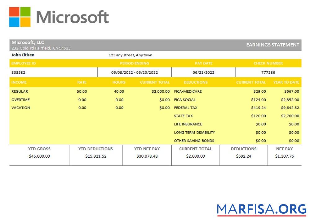 Printable USA technoligies company employee sheet download for verification
